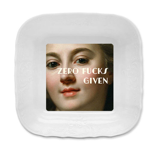 Porcelain Tray 16 cm - Zero fucks given