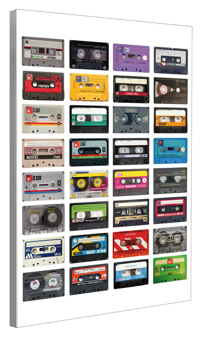 Vintage Tape 1-concerts, print-Canvas Print - 20 mm Frame-50 x 75 cm-BLUE SHAKER