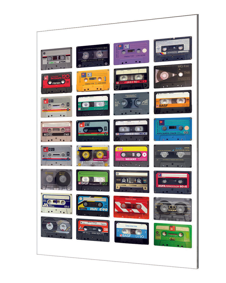 Vintage Tape 1-concerts, print-Alu Dibond 3mm-40 x 60 cm-BLUE SHAKER