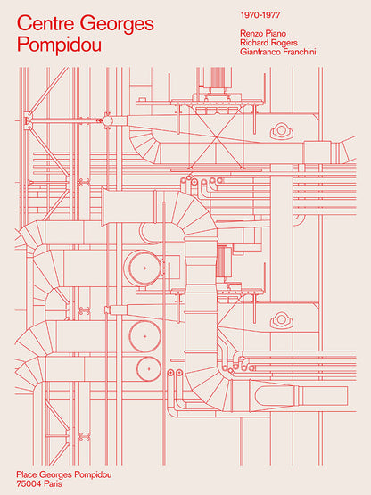 Florent Bodart - Centre Pompidou Line Drawing
