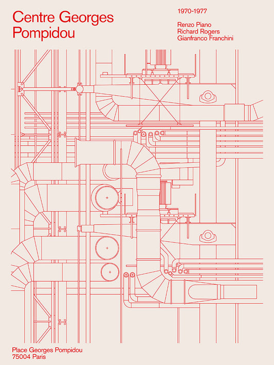 Florent Bodart - Centre Pompidou Line Drawing
