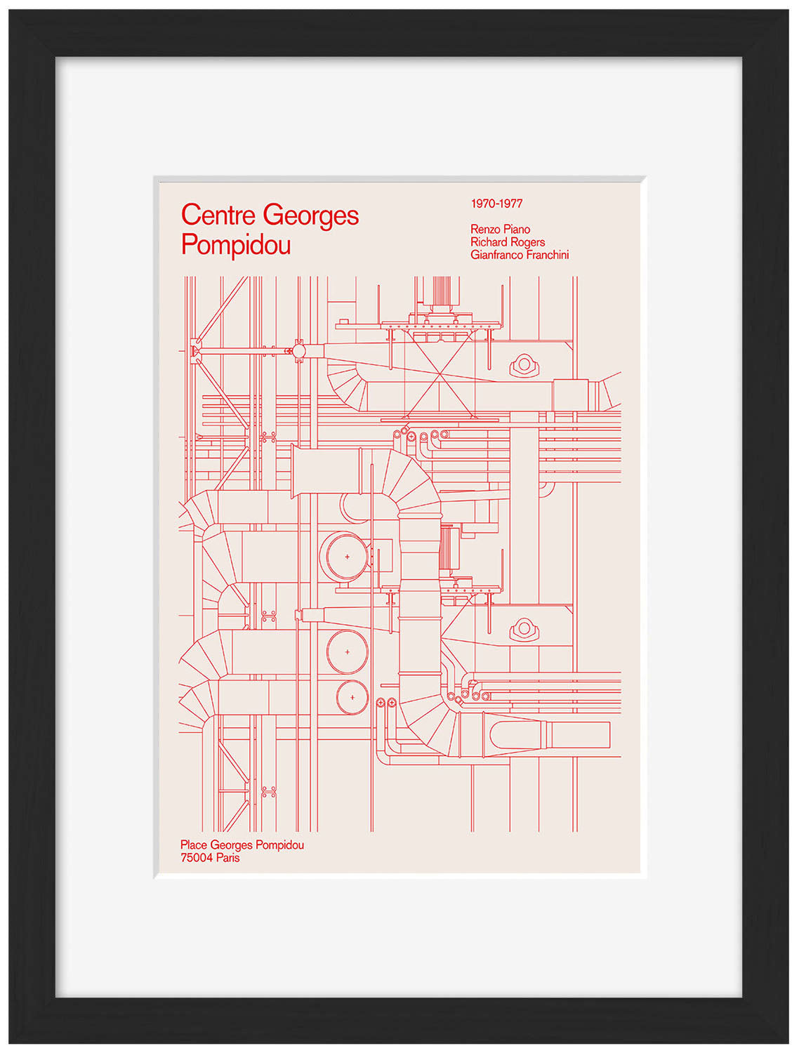 Florent Bodart - Centre Pompidou Line Drawing
