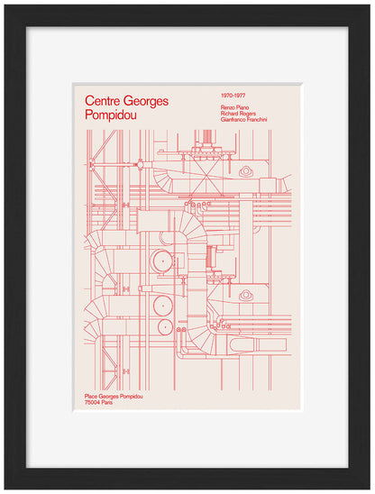 Florent Bodart - Centre Pompidou Line Drawing