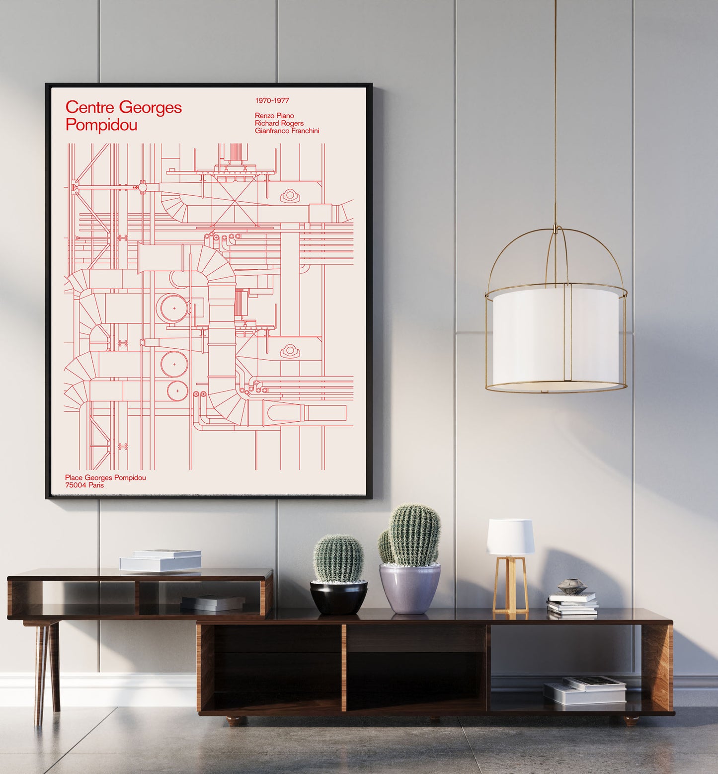Florent Bodart - Centre Pompidou Line Drawing