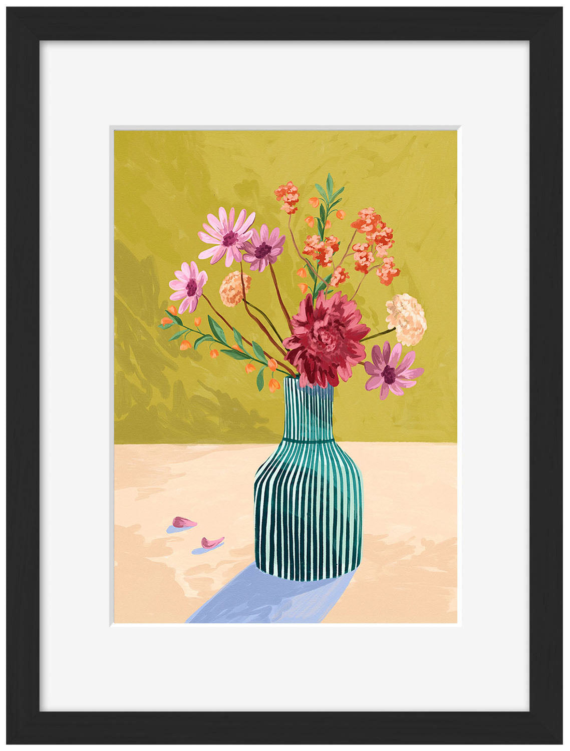 Goed Blauw - Flowers in Vase Green