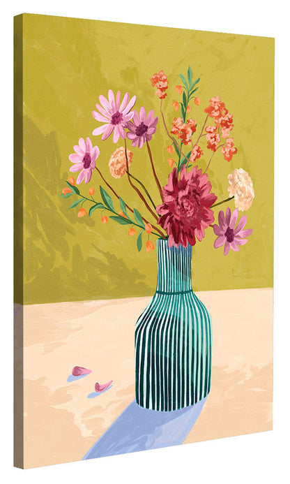 Goed Blauw - Flowers in Vase Green