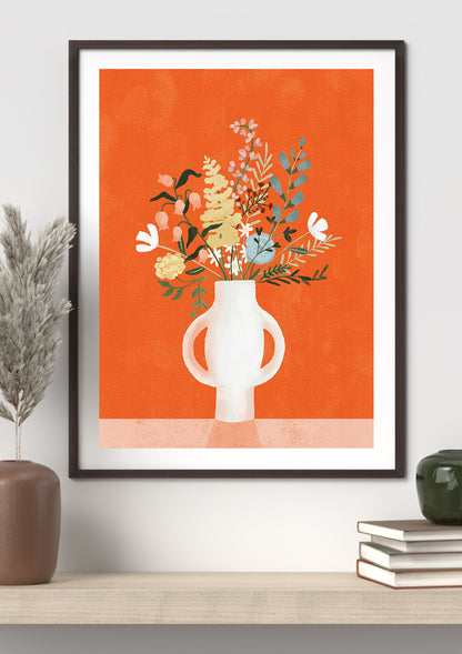 Goed Blauw - Flowers in Vase Red