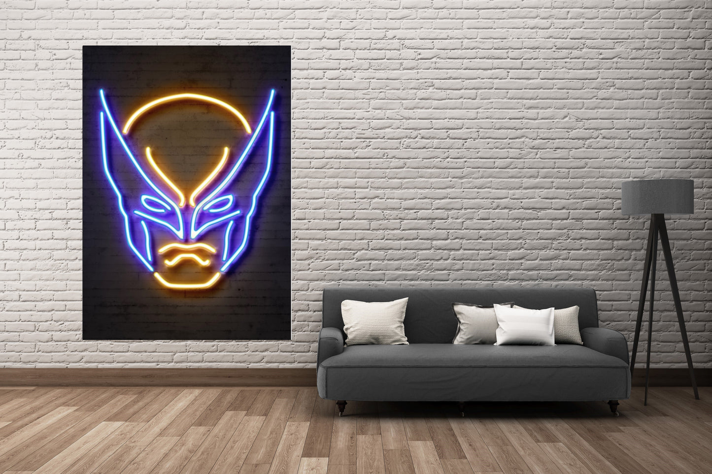 Wolverine-neon-art, print-BLUE SHAKER