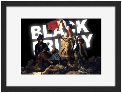 Black Revolution-delacroix, print-Framed Print-30 x 40 cm-BLUE SHAKER