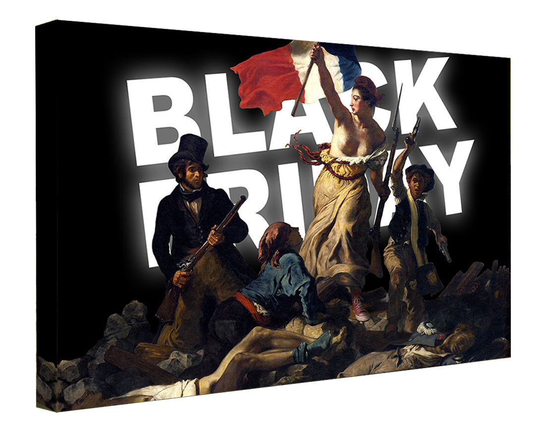 Black Revolution-delacroix, print-Canvas Print - 20 mm Frame-50 x 75 cm-BLUE SHAKER