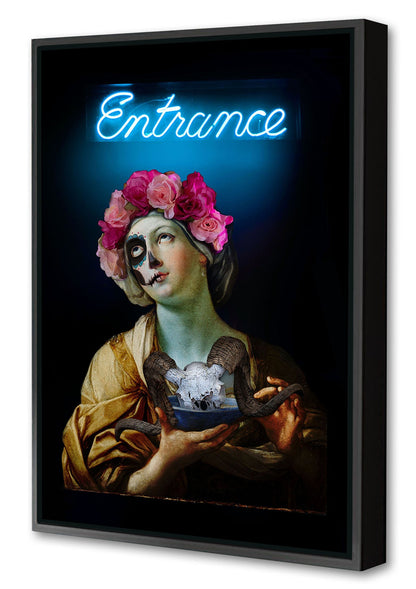Entrance-delacroix, print-Canvas Print with Box Frame-40 x 60 cm-BLUE SHAKER