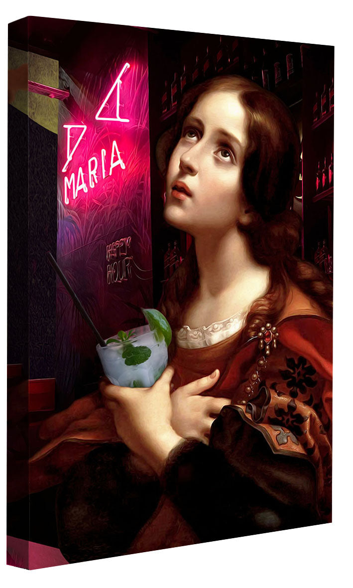 Maria-delacroix, print-Canvas Print - 20 mm Frame-50 x 75 cm-BLUE SHAKER