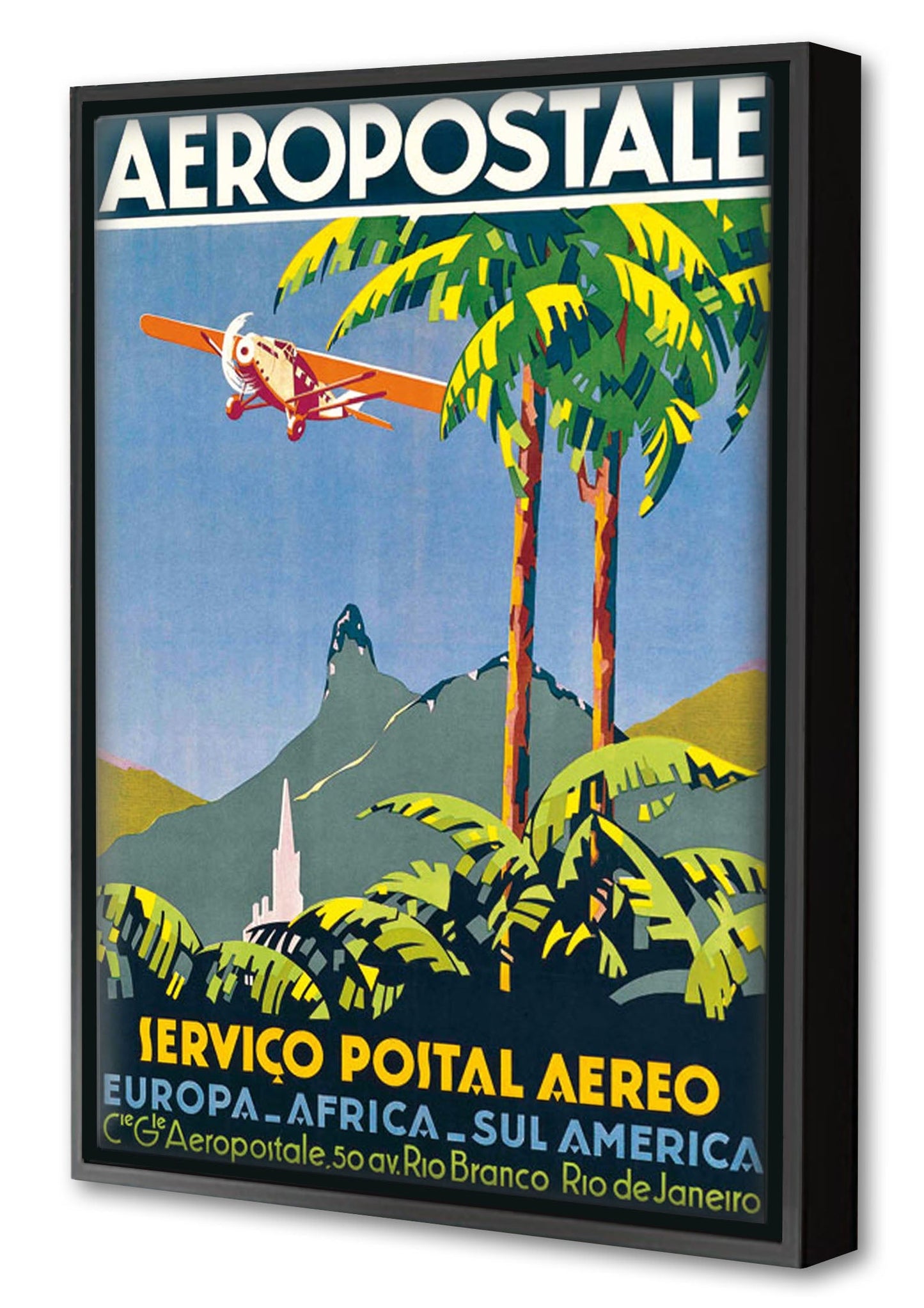 Aeropostale-airlines, print-Canvas Print with Box Frame-40 x 60 cm-BLUE SHAKER