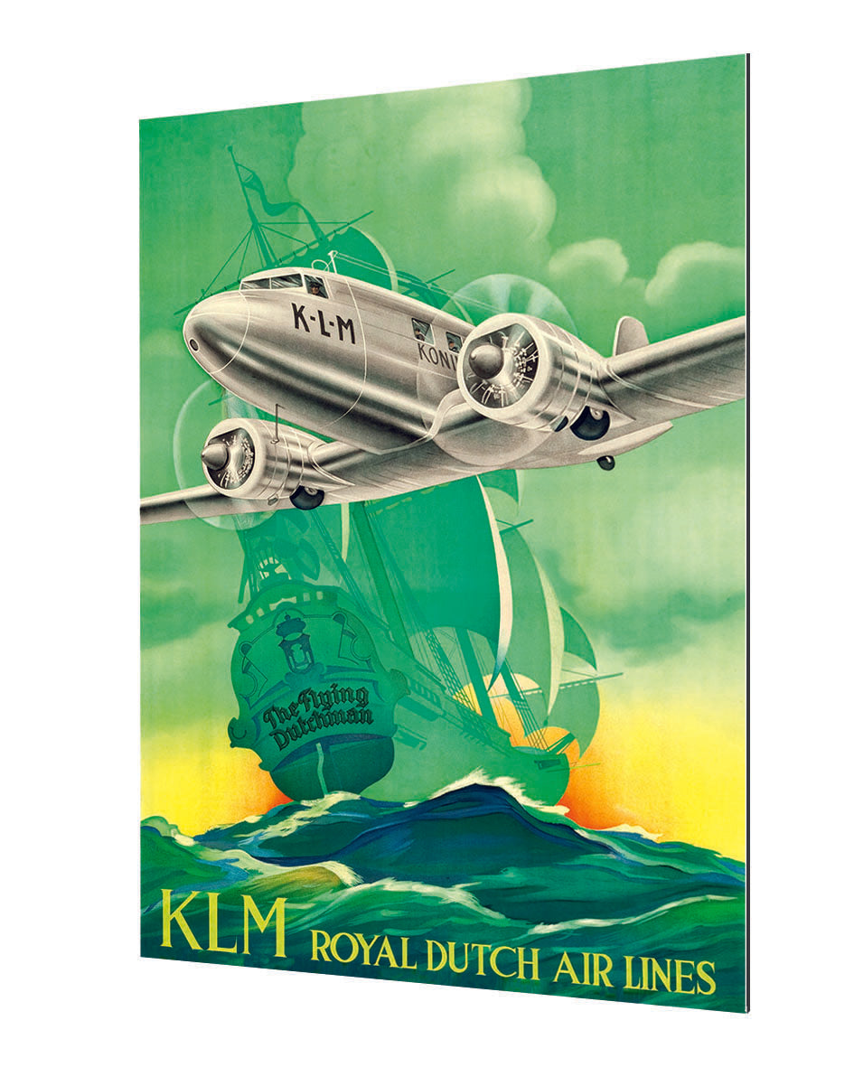 KLM Royal Dutch Air Lines-airlines, print-Alu Dibond 3mm-40 x 60 cm-BLUE SHAKER