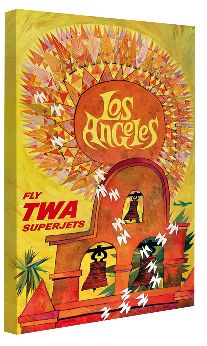 Los Angeles Sunshine – TWA-airlines, print-Canvas Print - 20 mm Frame-50 x 75 cm-BLUE SHAKER