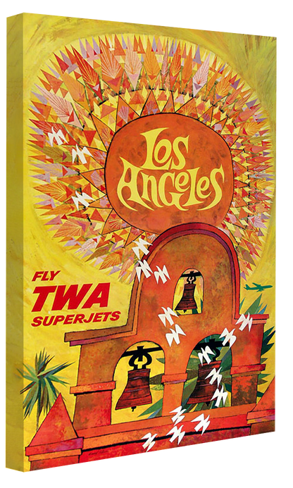 Los Angeles Sunshine – TWA-airlines, print-Canvas Print - 20 mm Frame-50 x 75 cm-BLUE SHAKER