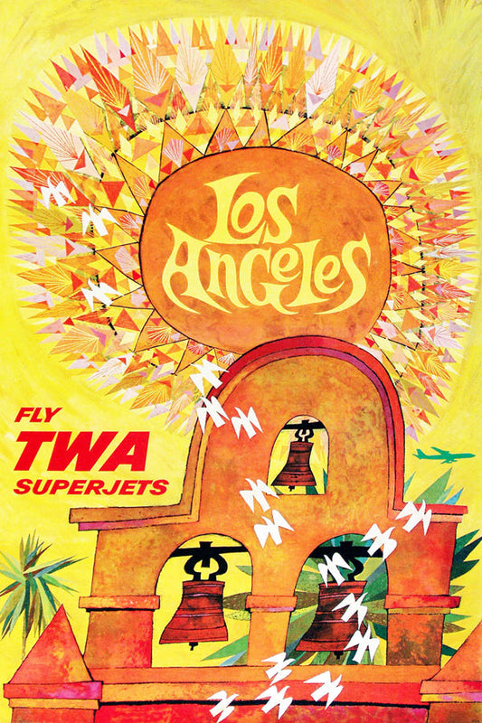 Los Angeles Sunshine – TWA-airlines, print-Print-30 x 40 cm-BLUE SHAKER