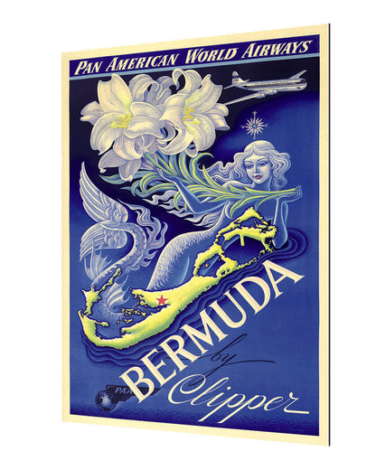 Pan Am Bermuda-airlines, print-Alu Dibond 3mm-40 x 60 cm-BLUE SHAKER