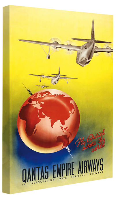 Qantas Empire Airways-airlines, print-Canvas Print - 20 mm Frame-40 x 60 cm-BLUE SHAKER