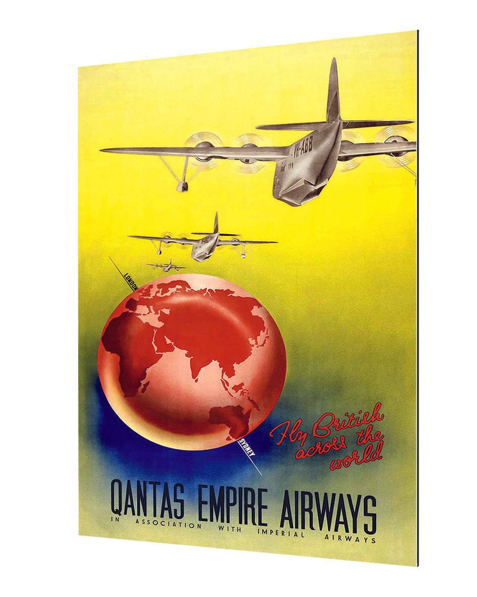 Qantas Empire Airways-airlines, print-Alu Dibond 3mm-40 x 60 cm-BLUE SHAKER