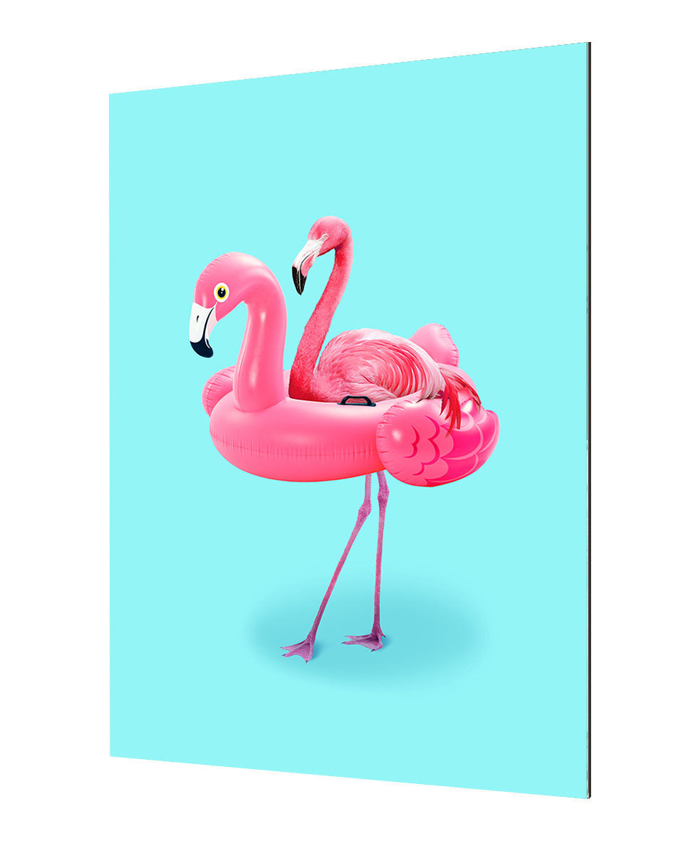 Flamingo on Resort-artem-pozdniakov, print-Alu Dibond 3mm-40 x 60 cm-BLUE SHAKER