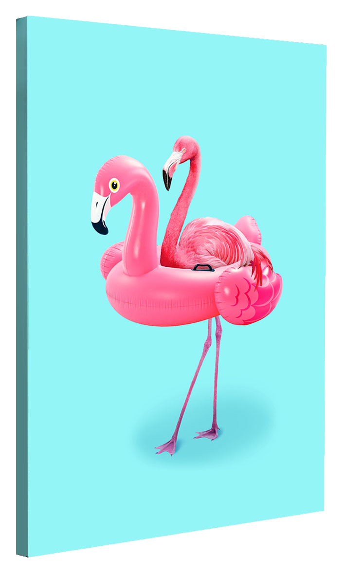 Flamingo on Resort-artem-pozdniakov, print-Canvas Print - 20 mm Frame-40 x 60 cm-BLUE SHAKER