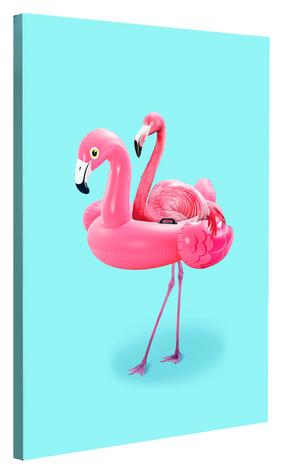 Flamingo on Resort-artem-pozdniakov, print-Canvas Print - 20 mm Frame-40 x 60 cm-BLUE SHAKER