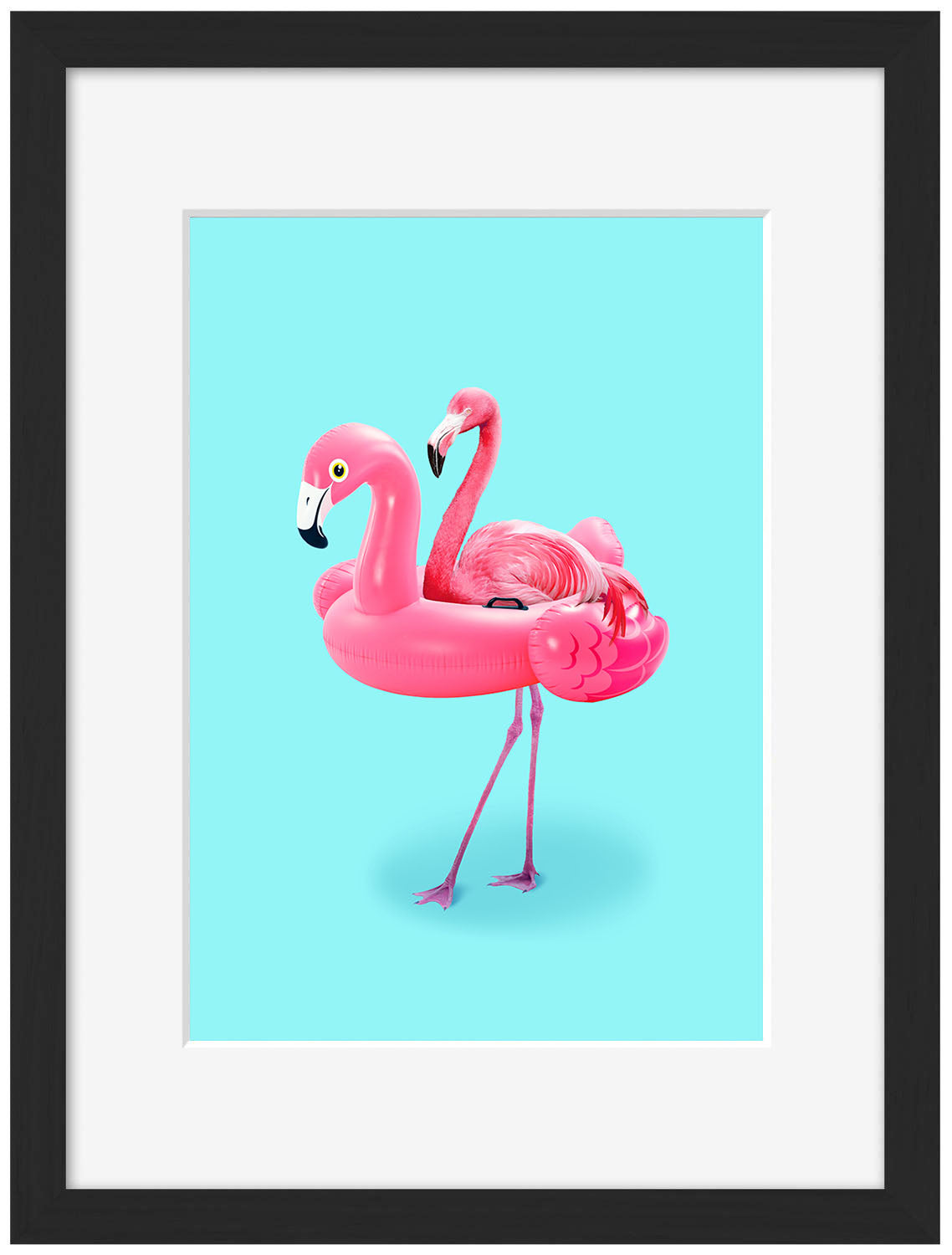 Flamingo on Resort-artem-pozdniakov, print-Framed Print-30 x 40 cm-BLUE SHAKER
