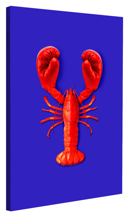Lobster Fight-artem-pozdniakov, print-Canvas Print - 20 mm Frame-40 x 60 cm-BLUE SHAKER