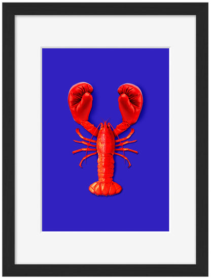 Lobster Fight-artem-pozdniakov, print-Framed Print-30 x 40 cm-BLUE SHAKER