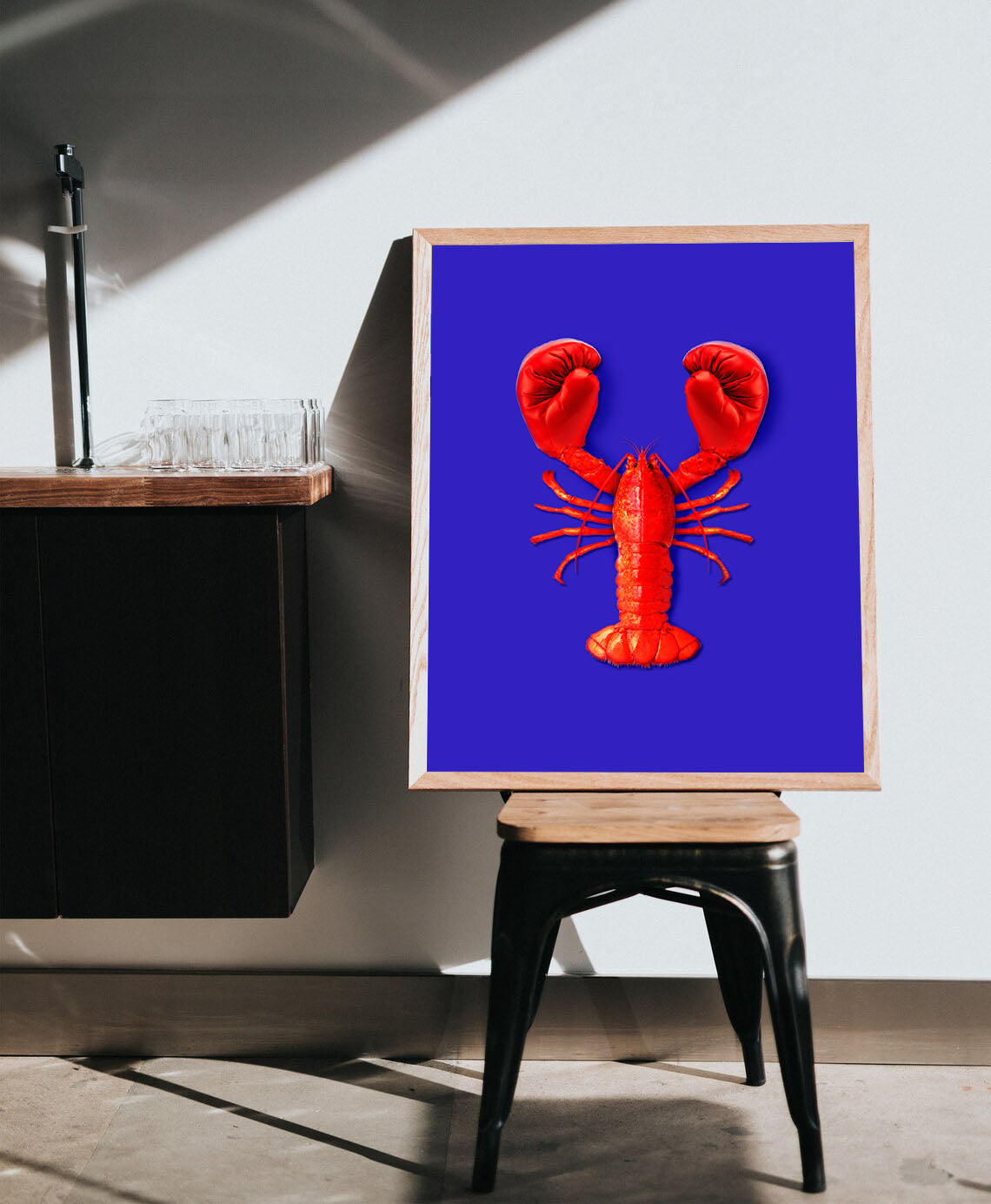 Lobster Fight-artem-pozdniakov, print-BLUE SHAKER
