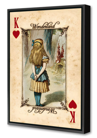 Alice Playing Cards-alice, print-Canvas Print with Box Frame-40 x 60 cm-BLUE SHAKER