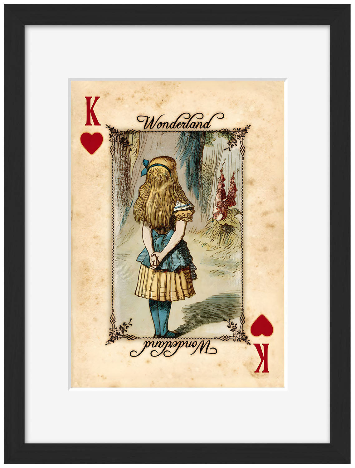 Alice Playing Cards-alice, print-Framed Print-30 x 40 cm-BLUE SHAKER