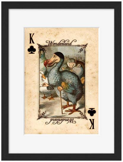 Dodo Playing Cards-alice, print-Framed Print-30 x 40 cm-BLUE SHAKER