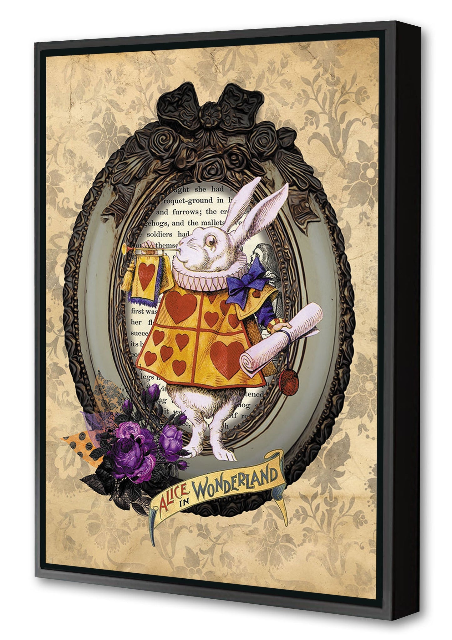 Rabbit Framed-alice, print-Canvas Print with Box Frame-40 x 60 cm-BLUE SHAKER