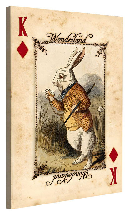 Rabbit Playing Cards-alice, print-Canvas Print - 20 mm Frame-50 x 75 cm-BLUE SHAKER