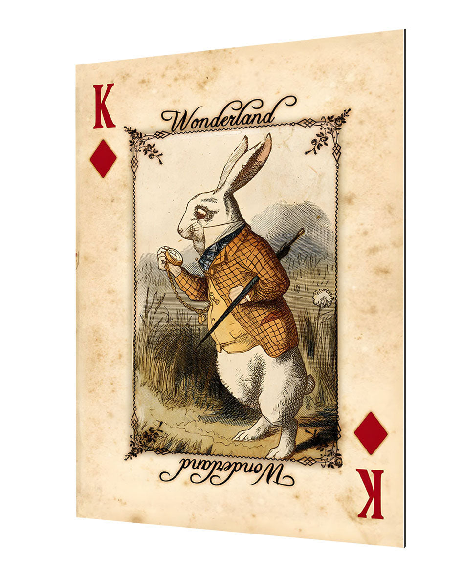 Rabbit Playing Cards-alice, print-Alu Dibond 3mm-40 x 60 cm-BLUE SHAKER