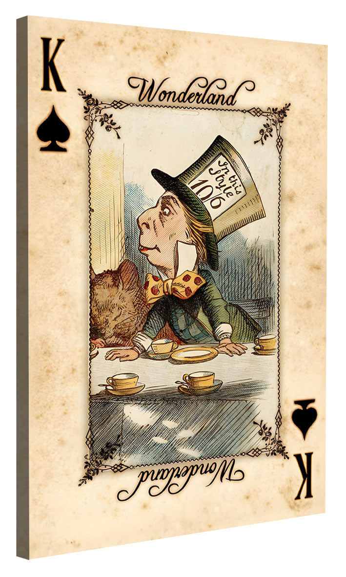 The Hatter Playing Cards-alice, print-Canvas Print - 20 mm Frame-50 x 75 cm-BLUE SHAKER