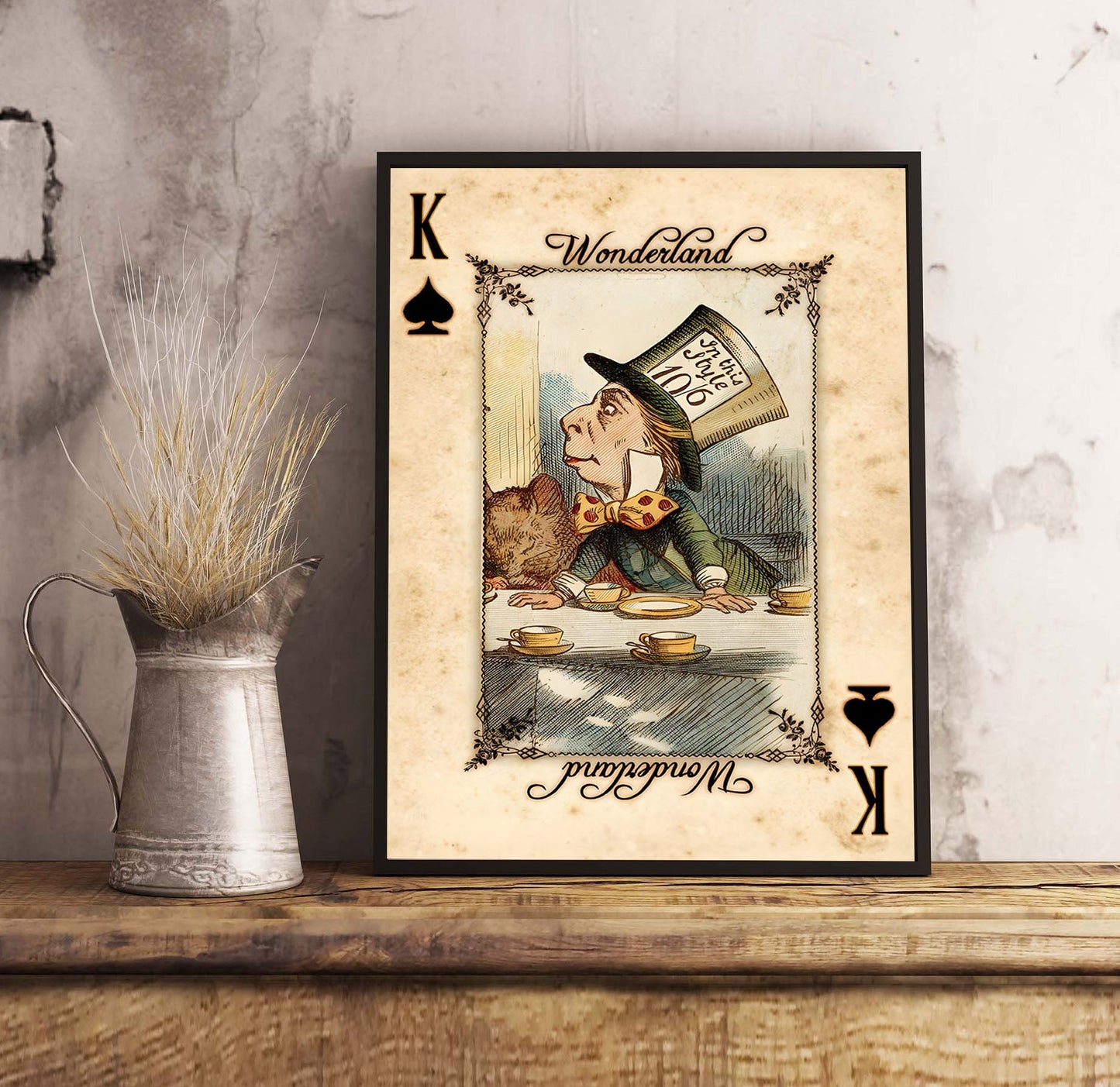 The Hatter Playing Cards-alice, print-BLUE SHAKER