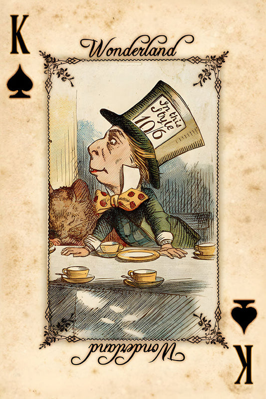 The Hatter Playing Cards-alice, print-Print-30 x 40 cm-BLUE SHAKER
