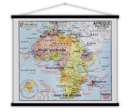 Afrique geography poster affiche blue shaker