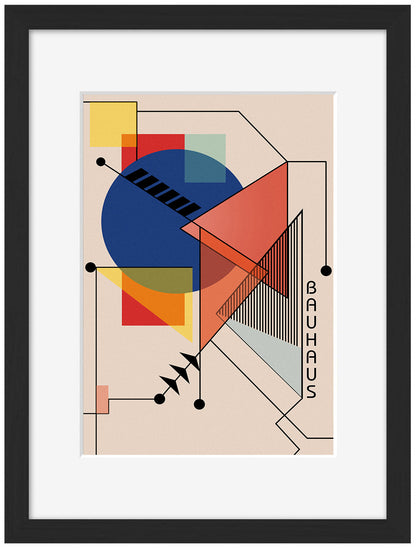 Abstract-bauhaus, print-Framed Print-30 x 40 cm-BLUE SHAKER