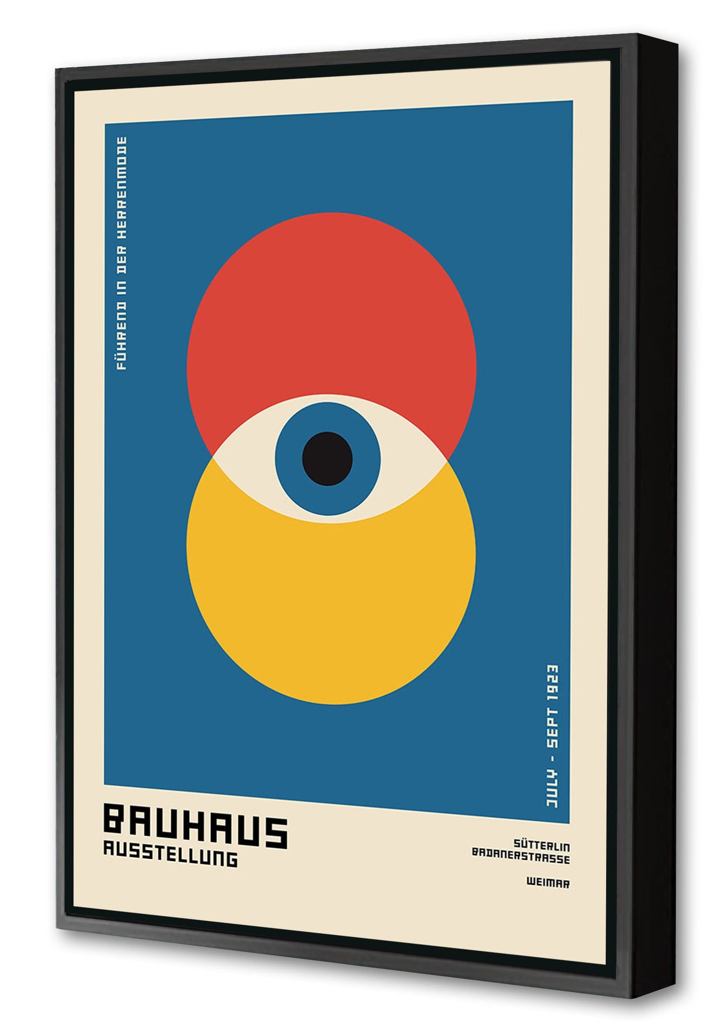 Bauhaus Blue Eye-bauhaus, print-Canvas Print with Box Frame-40 x 60 cm-BLUE SHAKER
