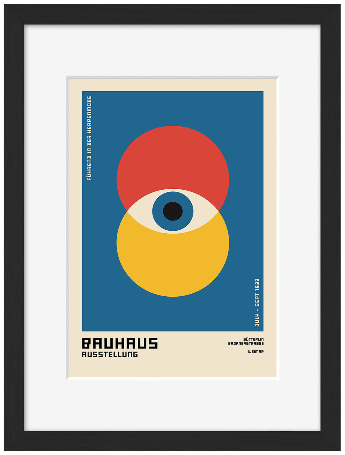 Bauhaus Blue Eye-bauhaus, print-Framed Print-30 x 40 cm-BLUE SHAKER
