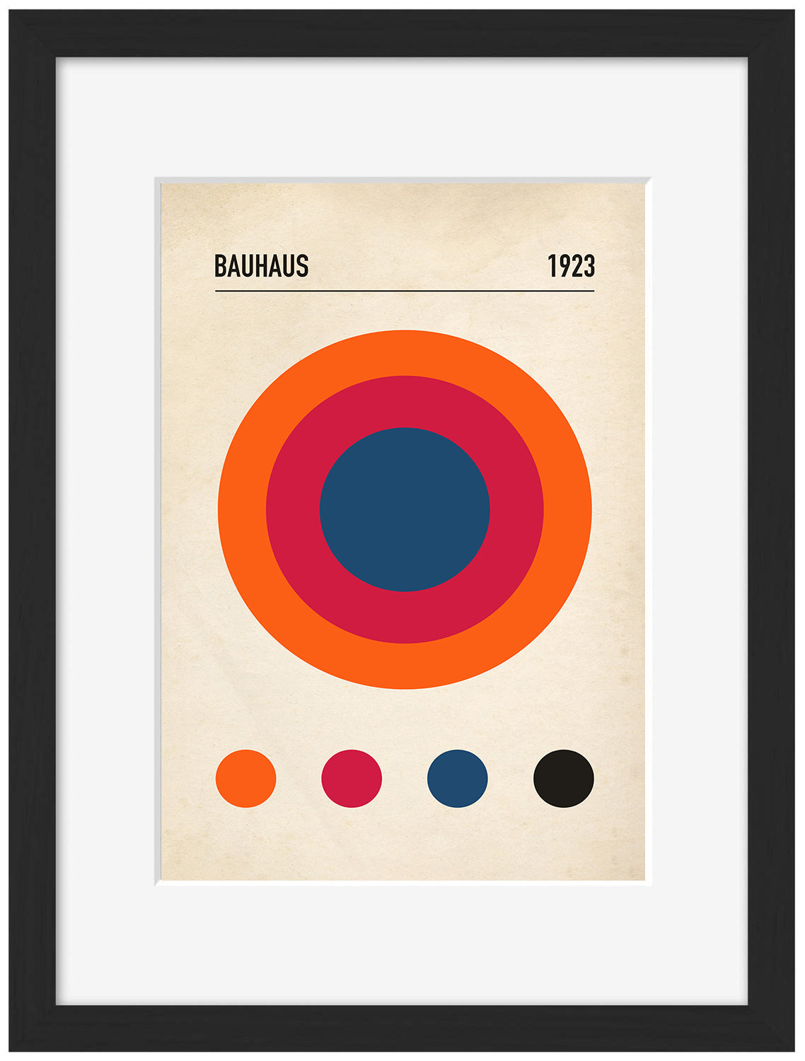 Circle 1923-bauhaus, print-Framed Print-30 x 40 cm-BLUE SHAKER