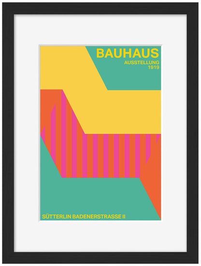 Bauhaus Gradient-bauhaus, print-Framed Print-30 x 40 cm-BLUE SHAKER