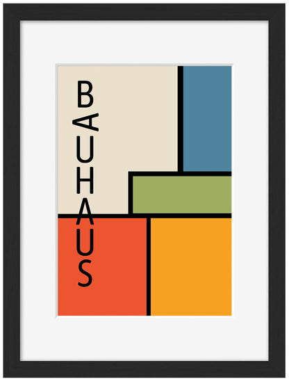 Bauhaus Graphic-bauhaus, print-Framed Print-30 x 40 cm-BLUE SHAKER