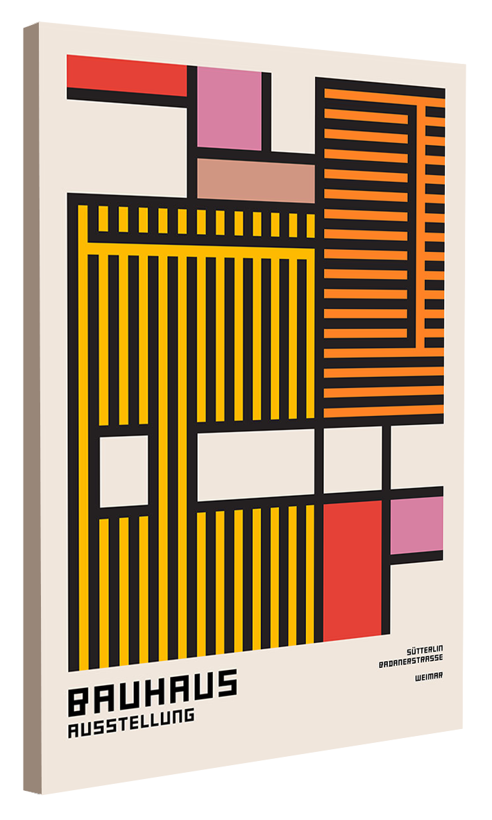 Bauhaus Stripes-bauhaus, print-Canvas Print - 20 mm Frame-50 x 75 cm-BLUE SHAKER