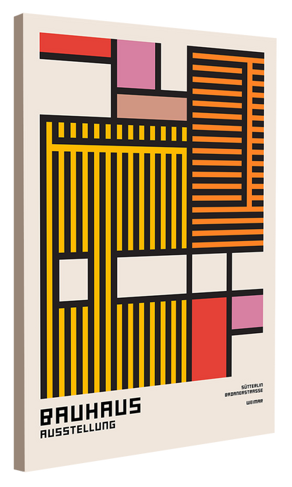 Bauhaus Stripes-bauhaus, print-Canvas Print - 20 mm Frame-50 x 75 cm-BLUE SHAKER