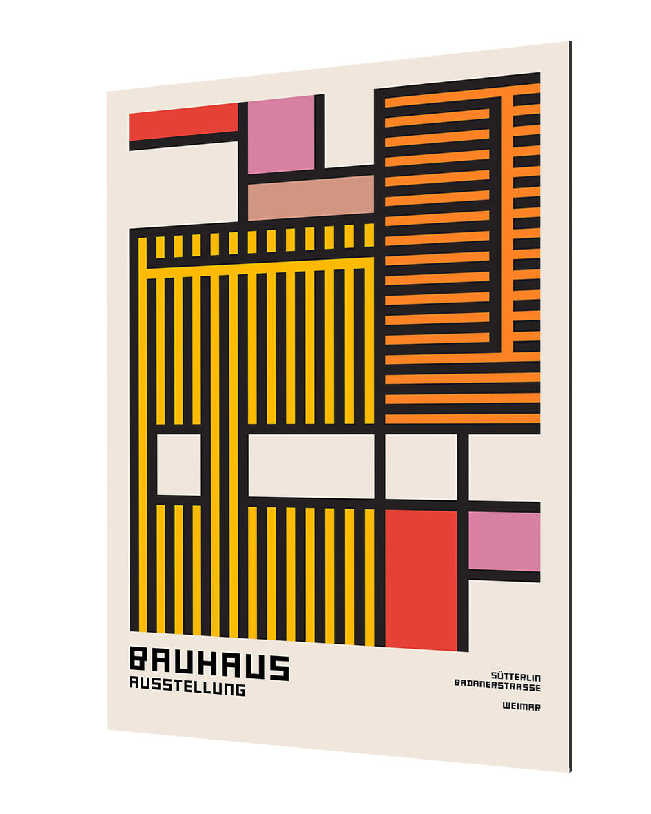 Bauhaus Stripes-bauhaus, print-Alu Dibond 3mm-40 x 60 cm-BLUE SHAKER